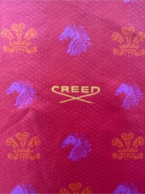 CREED Fragrance House Plume Logo & Horse Print Silk Pocket Square & Scarf 19x19